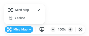 The Mind Map menu open with Mind Map and Outline options.