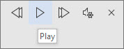 The Read Aloud toolbar with previous, play, next, settings and close buttons.
